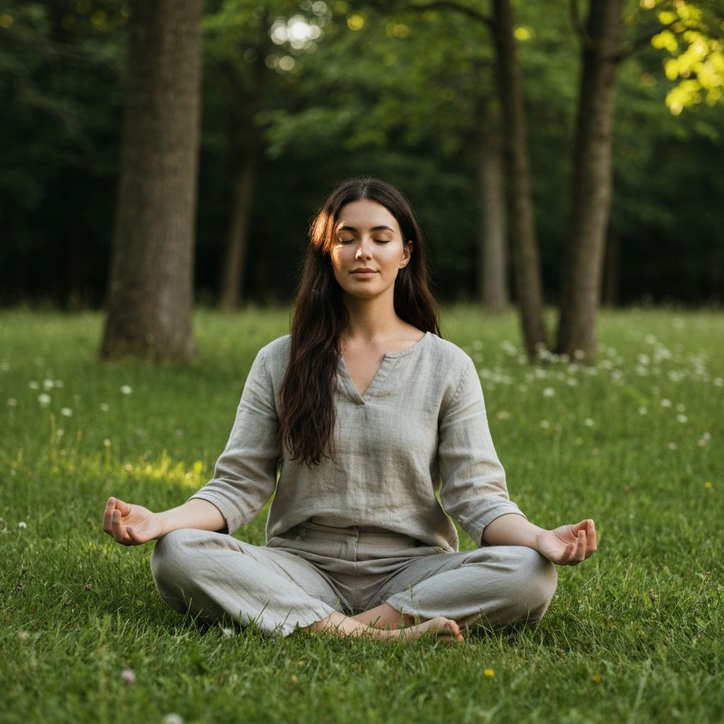 Osoba w pozie medytacji - spokój i relaks