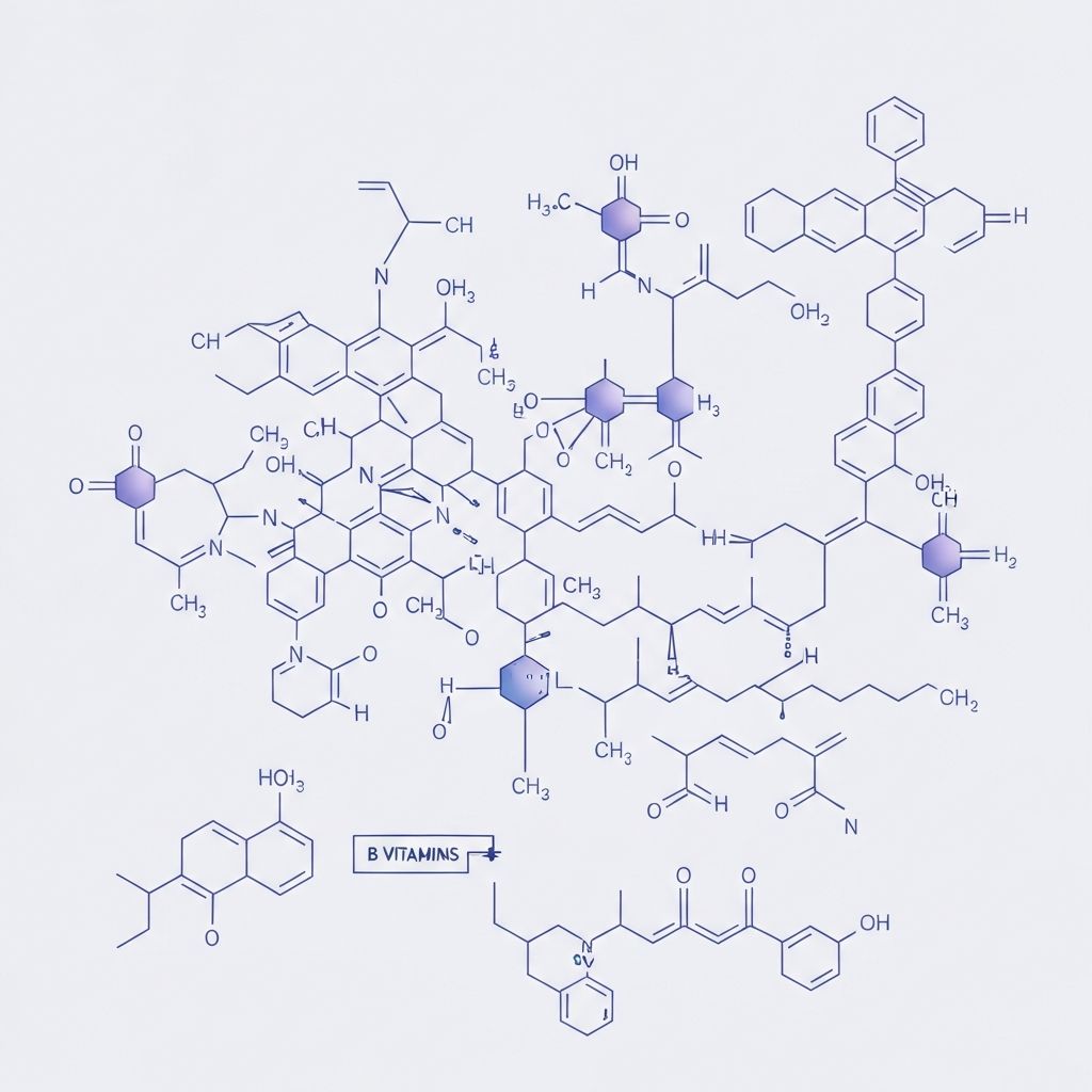 Struktura witamin grupy B - wizualizacja naukowa